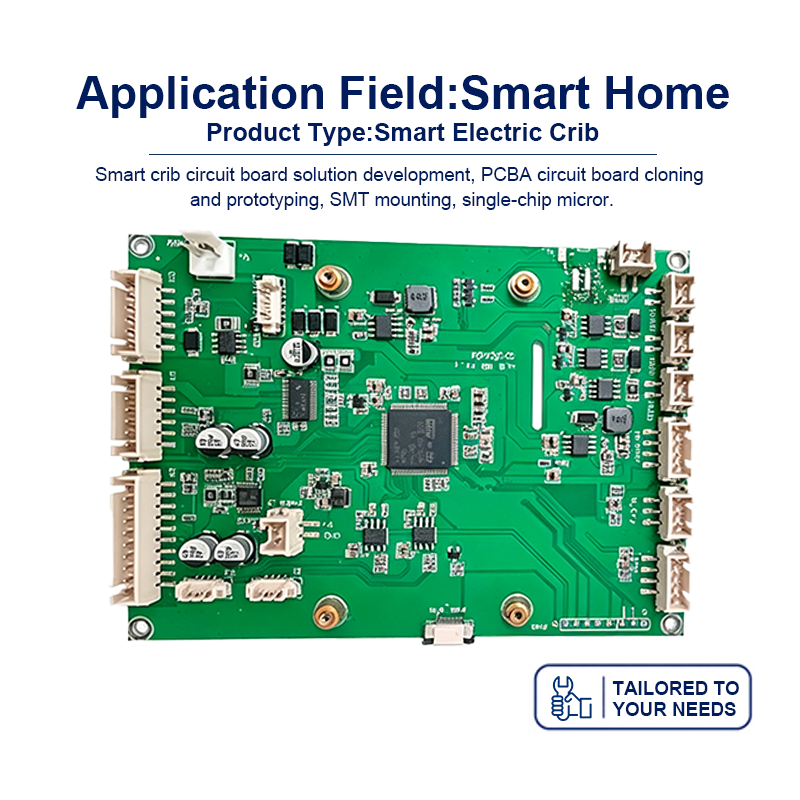 Smart Crib PCBA – Integrated Circuit Board Assembly with Motor Drive, Audio, Sensors & Wireless Connectivity for Intelligent Baby Beds