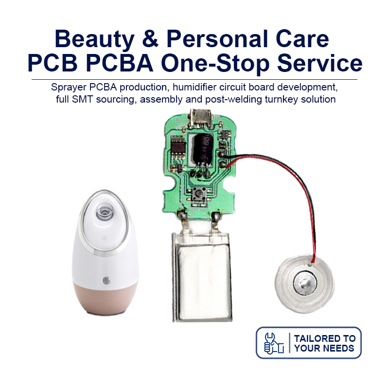 Spray Mist Device PCBA – Ultrasonic Atomizer or Steam Generator Circuit Board with Adjustable Mist Output, LED & Battery Management