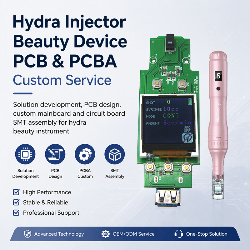 Beauty Device PCBA – Micro‑injection & Serum Infusion Control Board with Stepper Motor Drive, Vacuum Pressure & LED Therapy