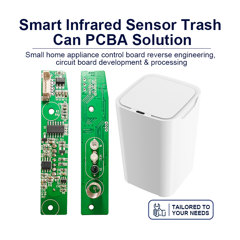 Smart IR Sensor Trash Can PCBA – Automatic Lid Opening with Proximity Sensing, Stepper Motor Driver, Full/Open Alerts & Battery Management