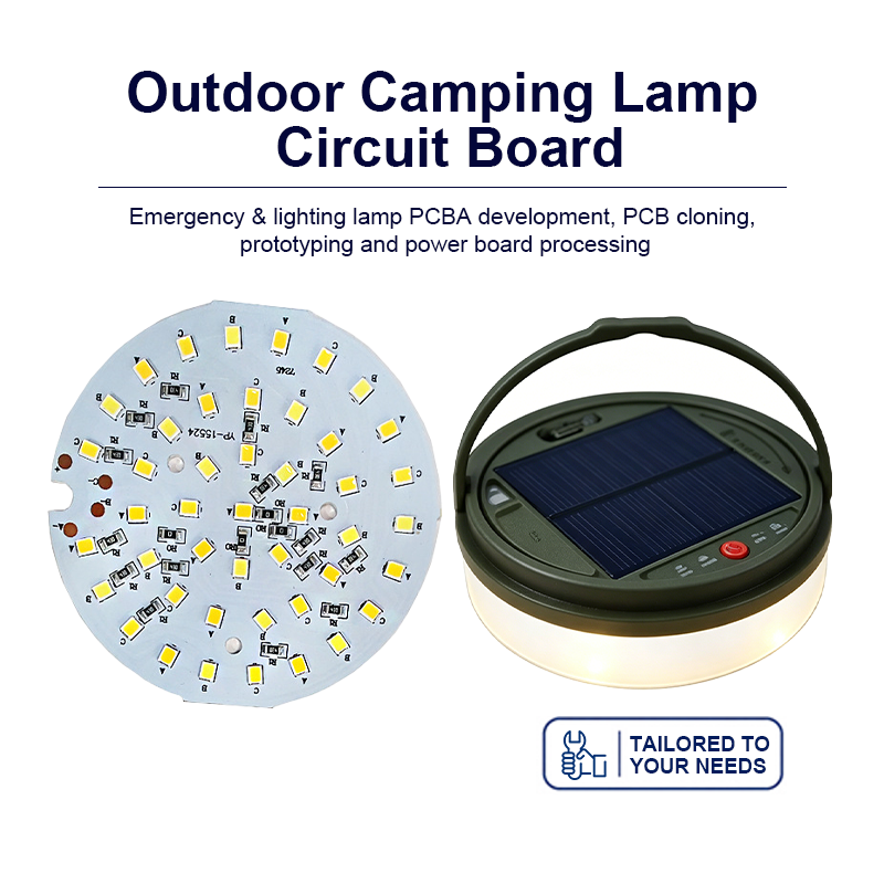 Outdoor Camping Light PCBA – Multi‑Mode LED Driver with Motion Sensor, Power Bank Function & Solar Charging for Tents, Hiking & Emergency Use