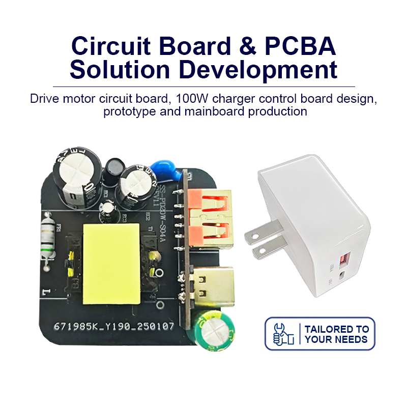 Phone Charger PCBA – High‑Efficiency USB Power Adapter Board with GaN Technology, Multiple Output Ports & Fast Charging Protocols (PD, QC, AFC, SCP)