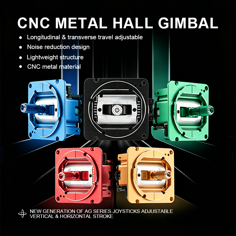 Radiomaster Pocket AG02 CNC Metal Hall Gimbal for TX15 / TX16S MKII / Boxer – Dual‑Axis Adjustable Aluminum Alloy Stick with Low‑Noise Hall Sensors, Precision Bearings & Smooth Feel