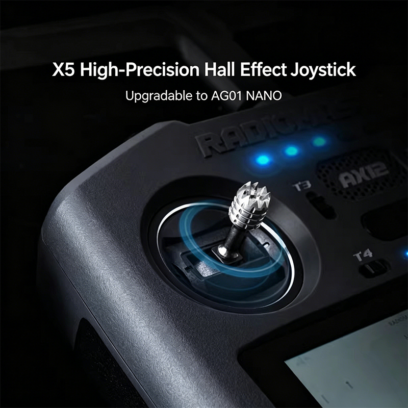 AX12 Android RC Transmitter – 64‑Bit Octa‑Core Controller with 4GB RAM, 64GB Storage, 5.5″ HD Touchscreen, Built‑in ExpressLRS, X5 Hall Gimbals & 10000mAh Battery – Premium Upgrade from Radiomaster Pocket / Radiomaster Boxer