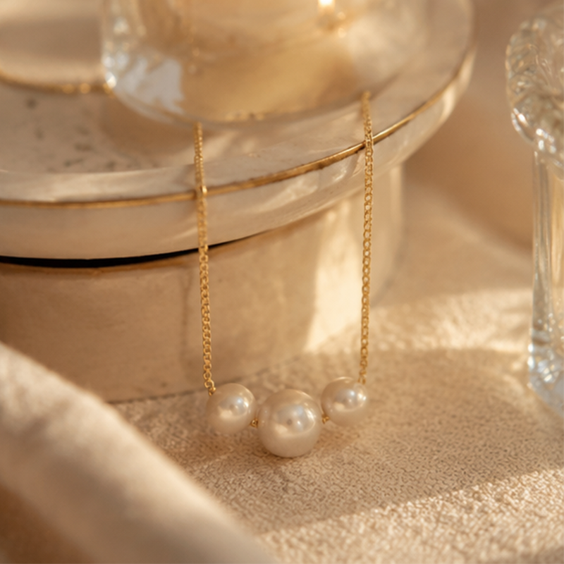 Women's Pearl Choker Layered Necklace – Delicate Birthday Anniversary Gift for Her Daily Wear Jewelry