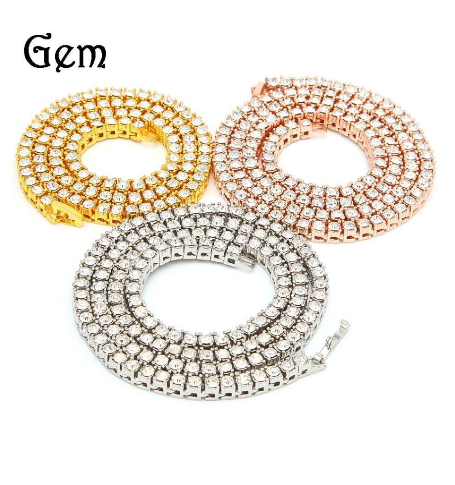 Ha collana uomo 3mm4mm lega strass fila tennis catena oro argento collana semplice e versatile