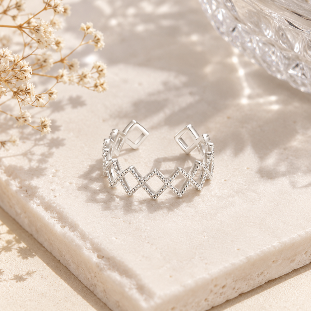 LumiJoy Minimalist Geometric Open Ring