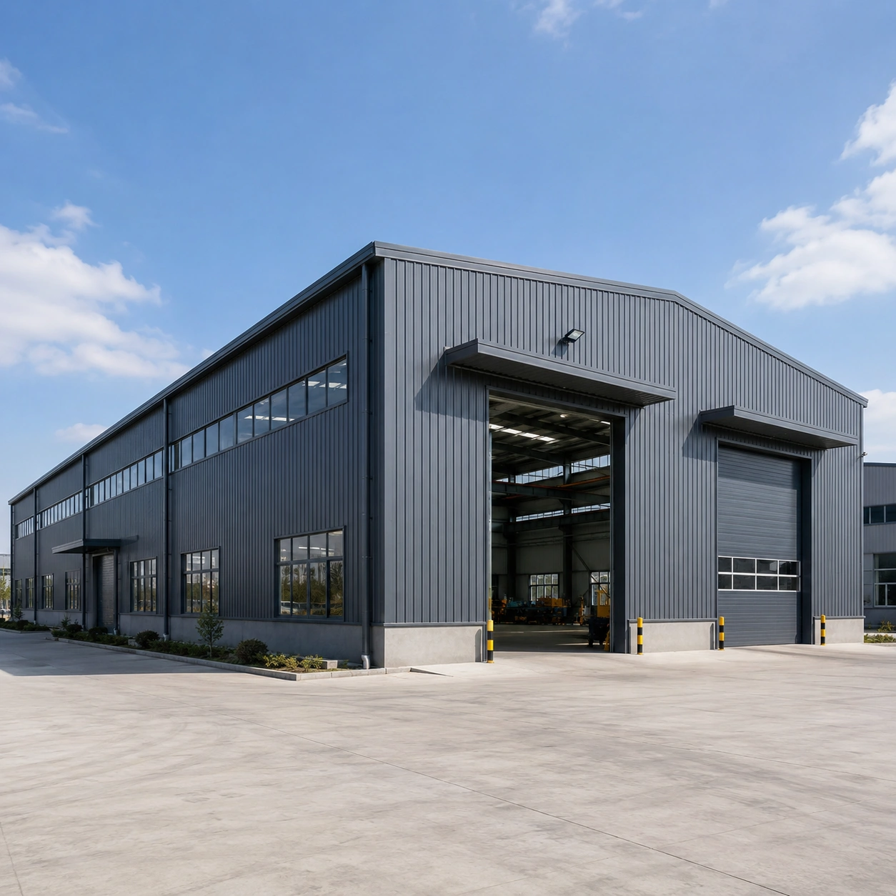 Steel workshop building product demonstration image for procurement review