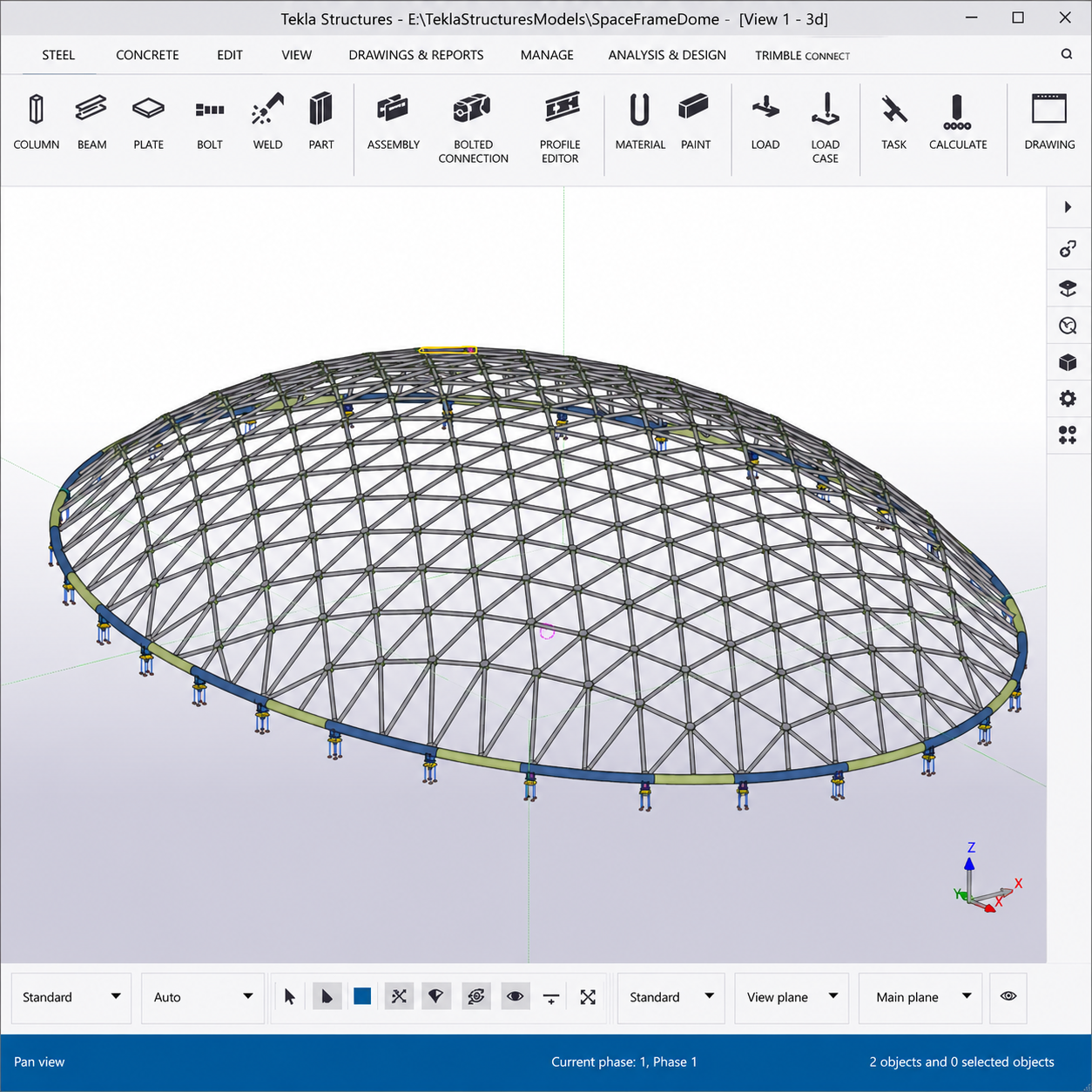 Steel structure engineering analysis and Tekla detailing