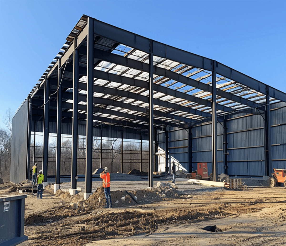 Industrial steel building engineering project