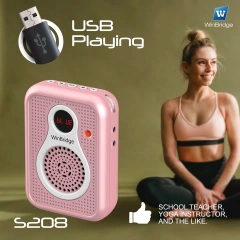 S208 10W Mini Voice Amplifier – Portable Rechargeable PA System with Wired Headset | WinBridge