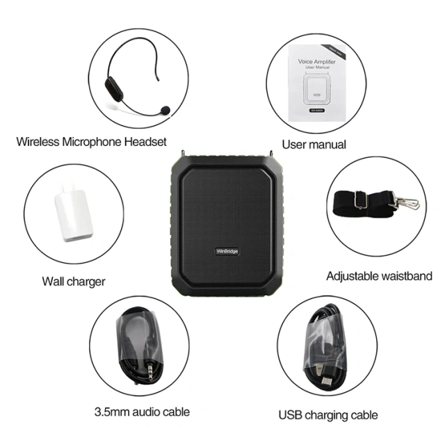 M800 UHF Wireless 18W Voice Amplifier – IPX5 Waterproof Outdoor PA System | WinBridge