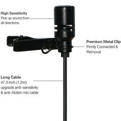 S6 3.5mm Lavalier Microphone – Clip-On Wired Lapel Mic for Voice Amplifiers | WinBridge