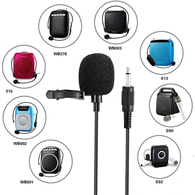 S6 3.5mm Lavalier Microphone – Clip-On Wired Lapel Mic for Voice Amplifiers | WinBridge