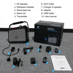 H5 Plus 30W UHF Wireless Voice Amplifier – Professional Portable PA System with Dual Microphone Kit | WinBridge
