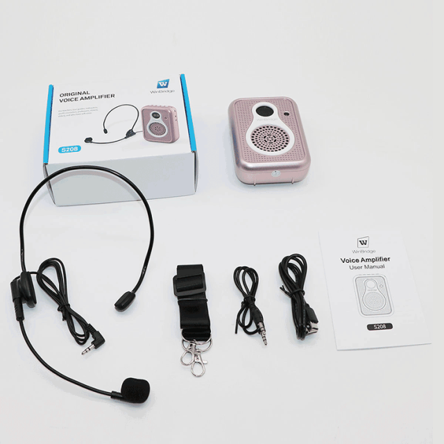 S208 10W Mini Voice Amplifier – Portable Rechargeable PA System with Wired Headset | WinBridge