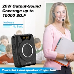 M801 20W UHF Wireless Voice Amplifier – IPX6 Waterproof Portable PA System with Headset Mic | WinBridge