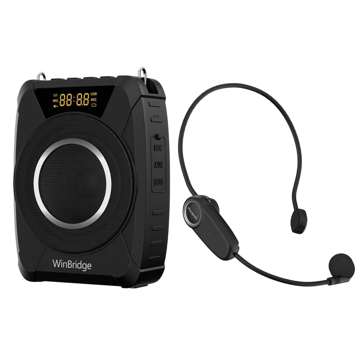 M801 20W UHF Wireless Voice Amplifier – IPX6 Waterproof Portable PA System with Headset Mic | WinBridge