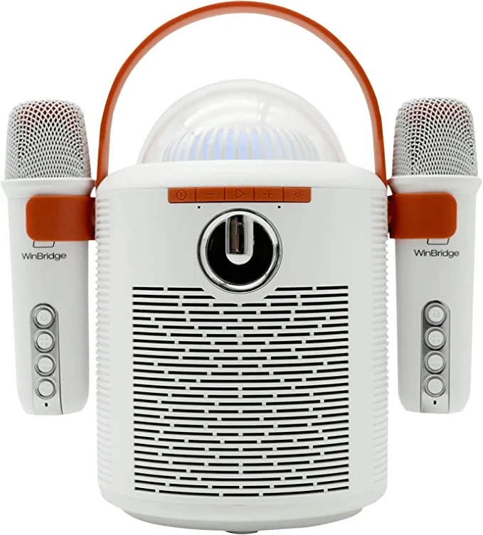 T7 Portable Karaoke Speaker with Dual Bluetooth Microphones – LED Party System | WinBridge