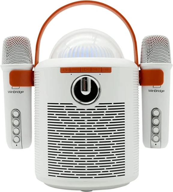 T7 Portable Karaoke Speaker with Dual Bluetooth Microphones – LED Party System | WinBridge
