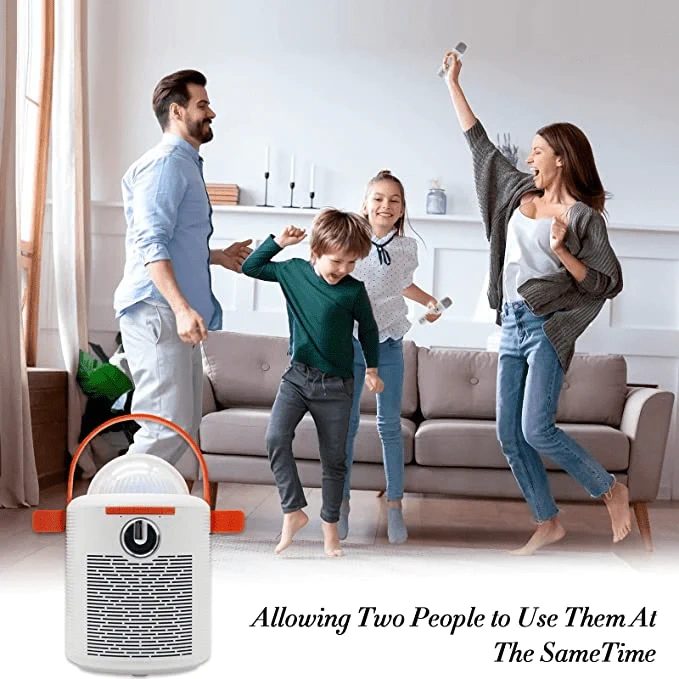 T7 Portable Karaoke Speaker with Dual Bluetooth Microphones – LED Party System | WinBridge