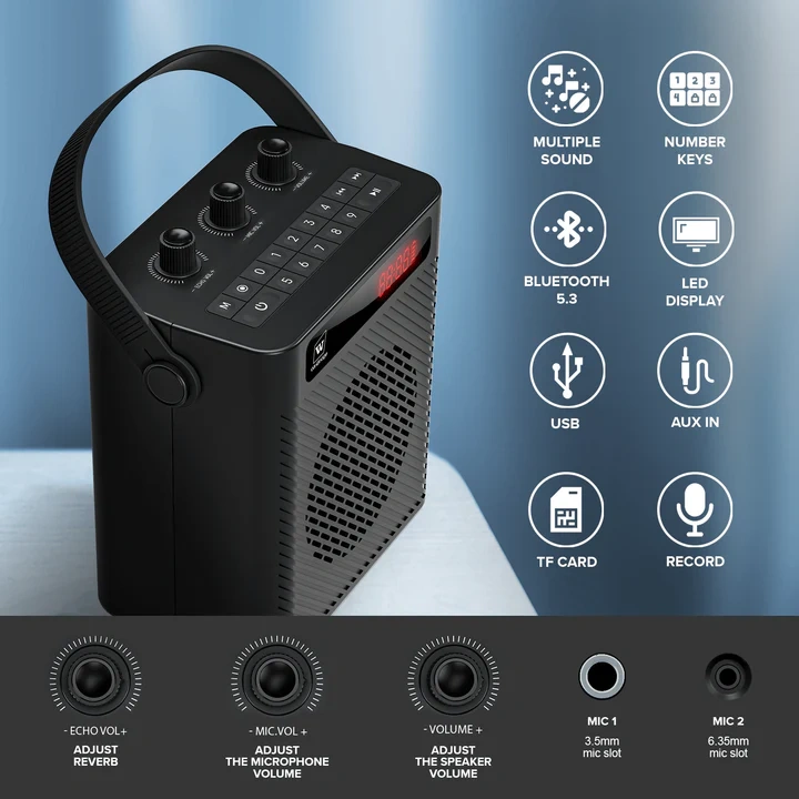 S95 40W Bluetooth 5.3 Voice Amplifier with Dual Wireless Microphones | WinBridge