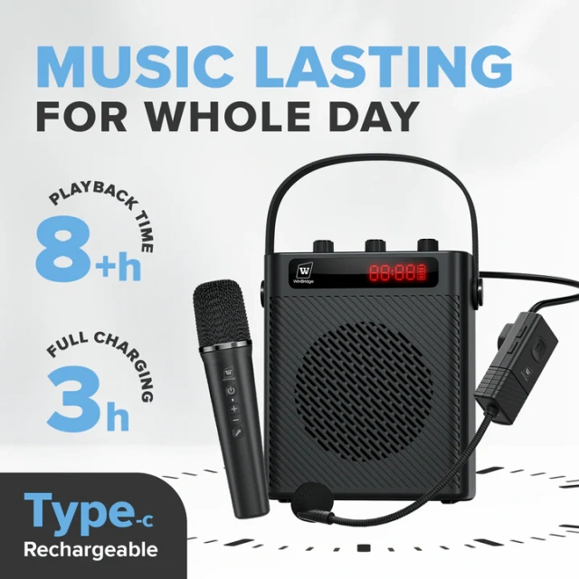 S95 40W Bluetooth 5.3 Voice Amplifier with Dual Wireless Microphones | WinBridge