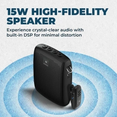 WB005 15W Portable Voice Amplifier with Wireless Lavalier Microphone | WinBridge