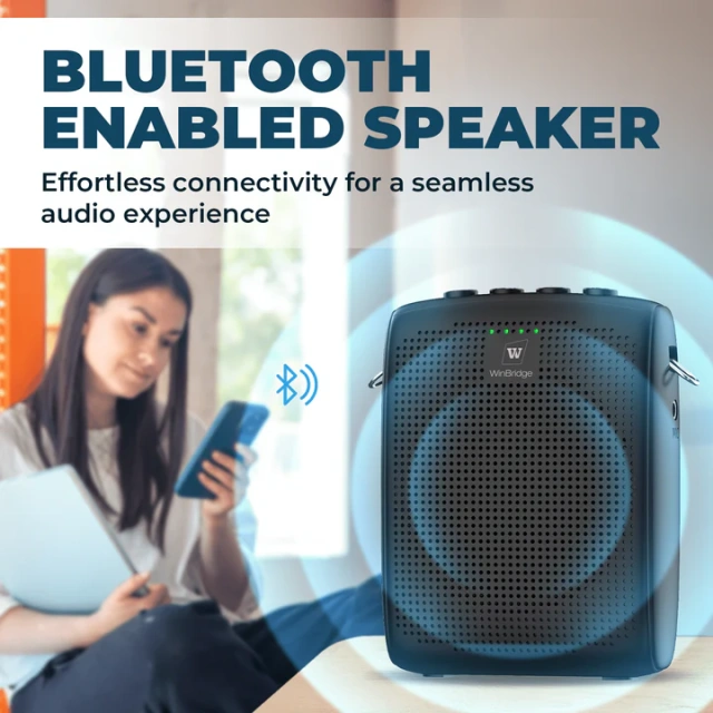 WB005 15W Portable Voice Amplifier with Wireless Lavalier Microphone | WinBridge