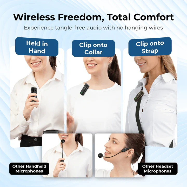 WB006 15W Portable Voice Amplifier with Wireless Lavalier Microphone | WinBridge