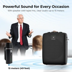 WB006 15W Portable Voice Amplifier with Wireless Lavalier Microphone | WinBridge