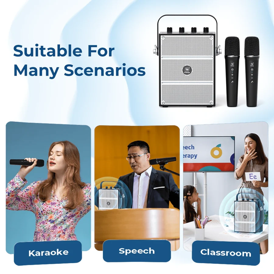 S99 100W Portable PA System with Dual Wireless Handheld Microphones | WinBridge