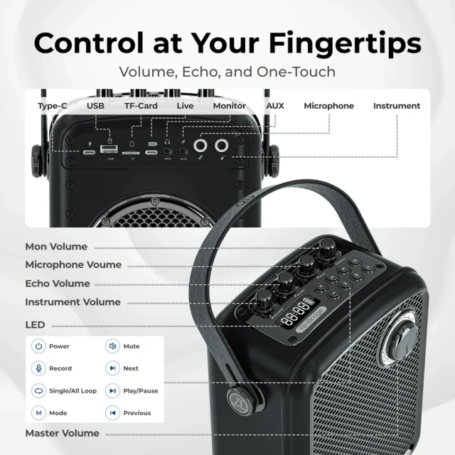 S100 70W Portable PA System with Wireless Handheld Microphone | WinBridge