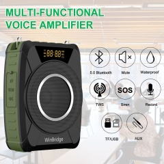 M801 20W UHF Wireless Voice Amplifier – IPX6 Waterproof Portable PA System with Headset Mic | WinBridge
