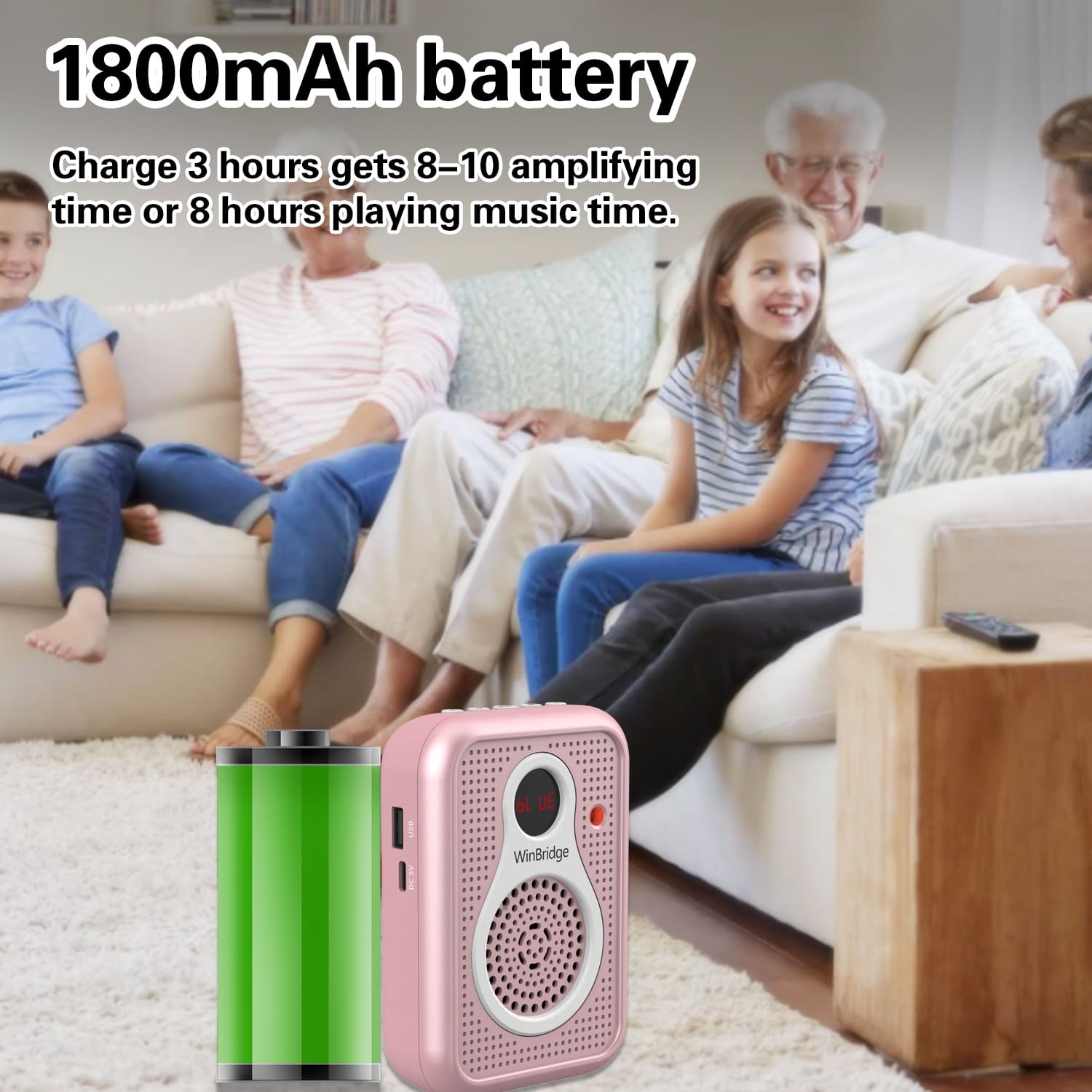 S208 10W Mini Voice Amplifier – Portable Rechargeable PA System with Wired Headset | WinBridge