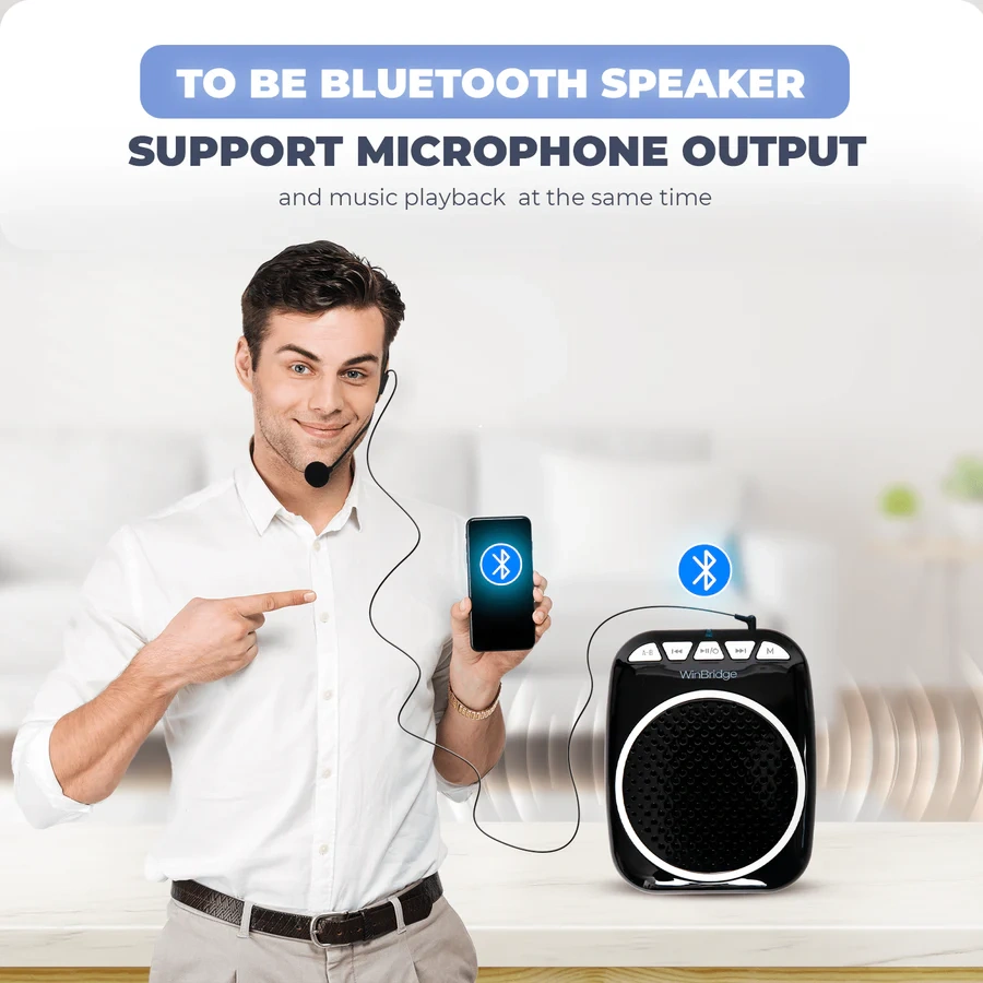 WB001 Wired Voice Amplifier – Portable Rechargeable Classroom PA System for Teachers | WinBridge
