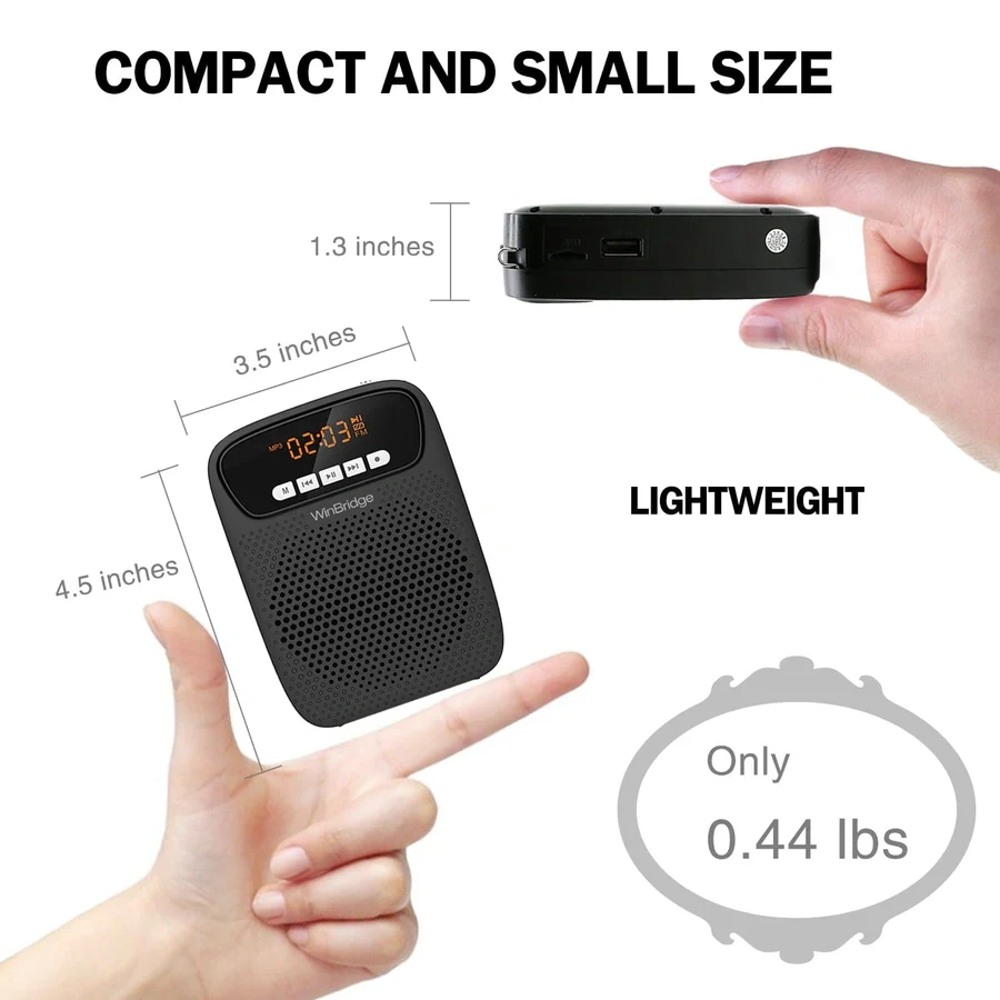 S278 UHF Wireless Voice Amplifier – 15W Portable PA System with Bluetooth 5.0 & Recording | WinBridge
