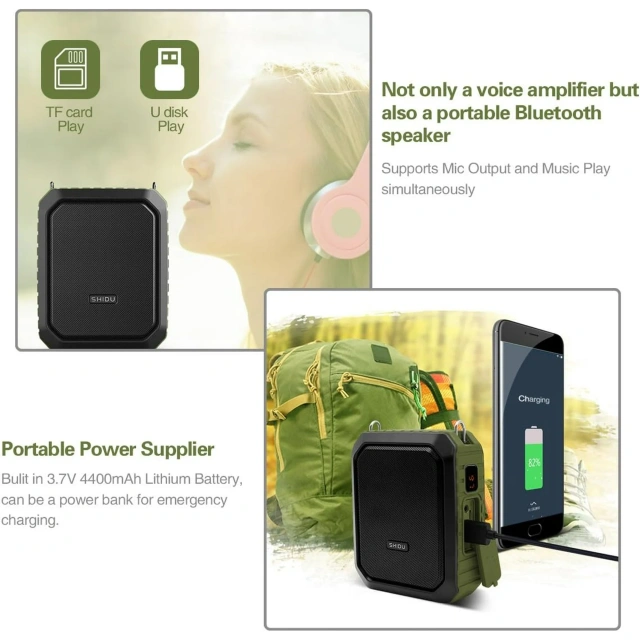 M800 UHF Wireless 18W Voice Amplifier – IPX5 Waterproof Outdoor PA System | WinBridge