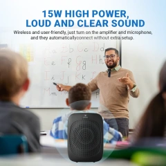 C006 15W Bluetooth Voice Amplifier with Wireless Lavalier Microphone | WinBridge