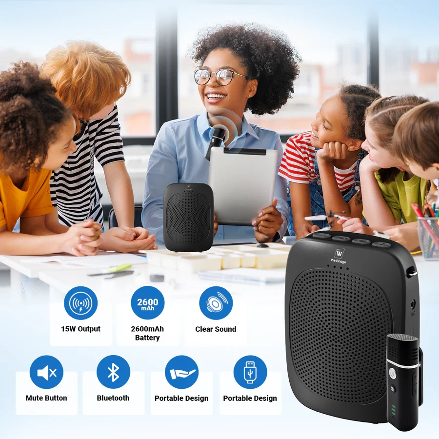 C006 15W Bluetooth Voice Amplifier with Wireless Lavalier Microphone | WinBridge