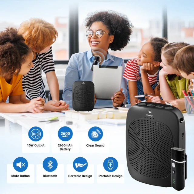 C006 15W Bluetooth Voice Amplifier with Wireless Lavalier Microphone | WinBridge
