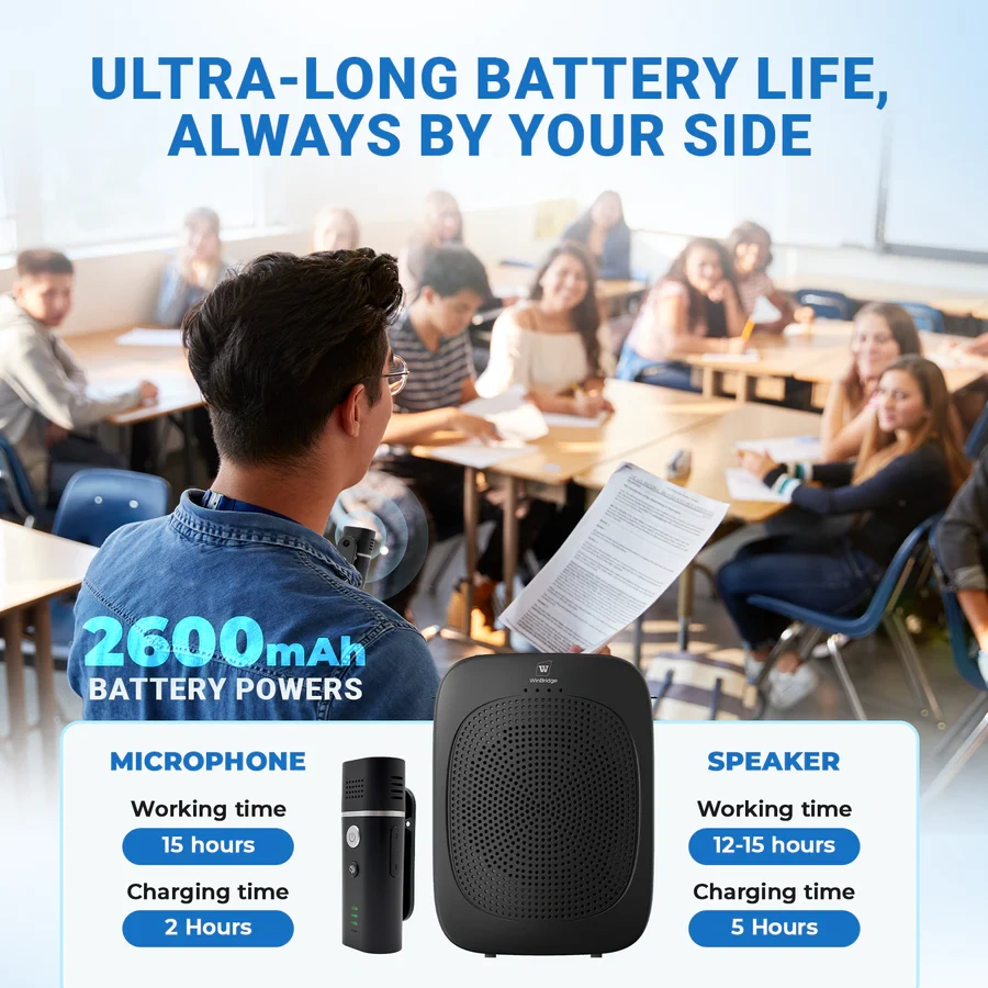 C006 15W Bluetooth Voice Amplifier with Wireless Lavalier Microphone | WinBridge