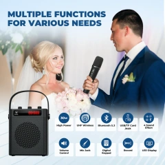 S93 Pro 30W Bluetooth Voice Amplifier with Wireless Handheld Microphone | WinBridge