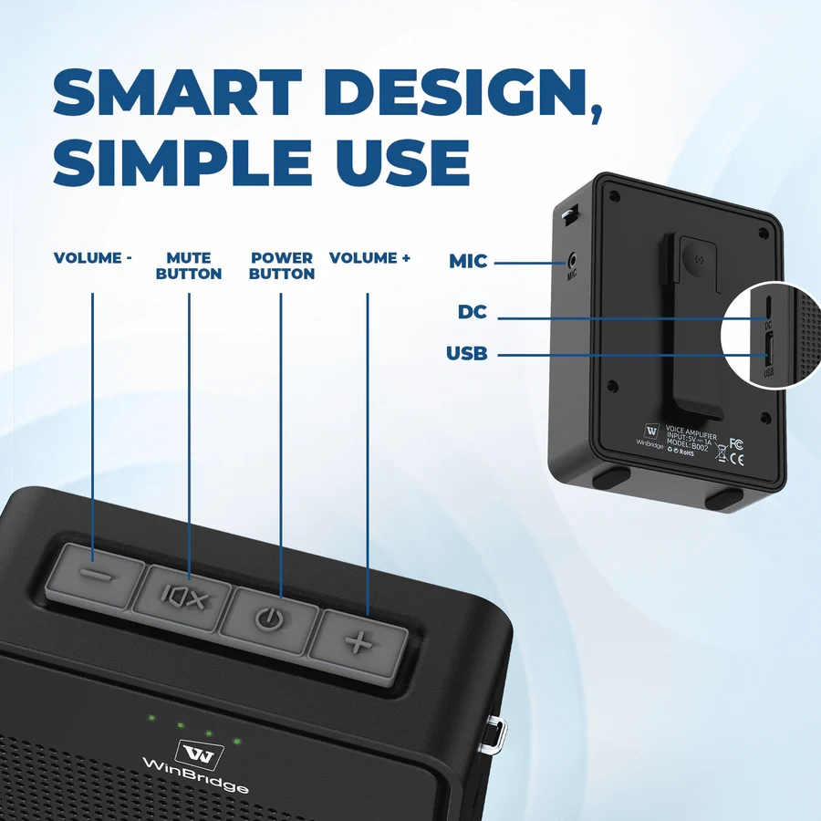 B002 15W Bluetooth Voice Amplifier with Wireless Headset Microphone | WinBridge