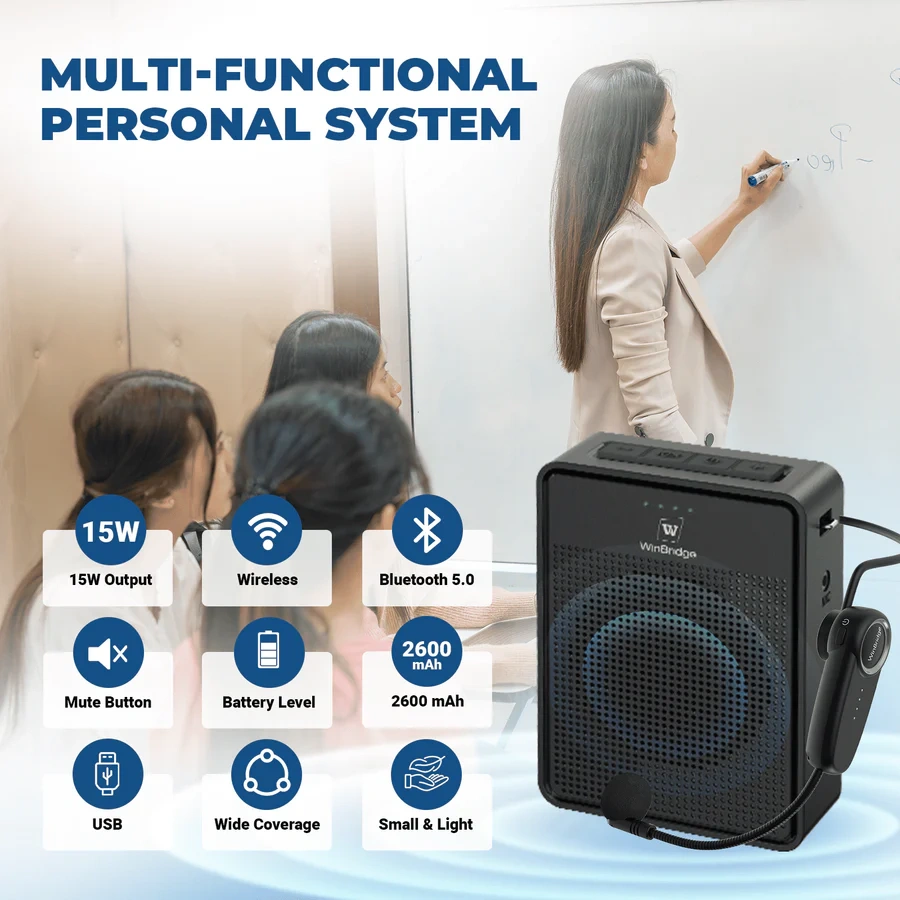B002 15W Bluetooth Voice Amplifier with Wireless Headset Microphone | WinBridge
