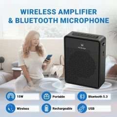 B002 15W Bluetooth Voice Amplifier with Wireless Headset Microphone | WinBridge