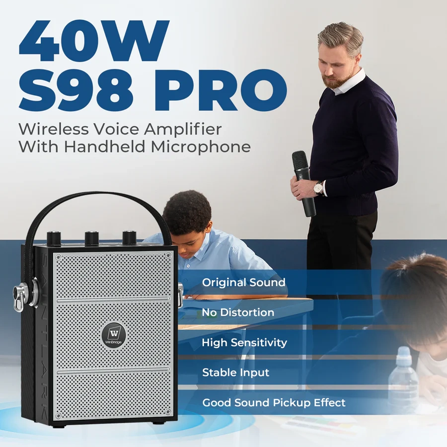 S98 Pro 50W Wireless PA System with Dual Microphones | WinBridge