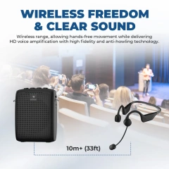 WB007 15W Bluetooth Voice Amplifier with Wireless Earhook Microphone | WinBridge