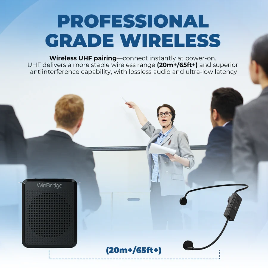 WB008U 15W UHF Wireless Voice Amplifier with Bluetooth | WinBridge