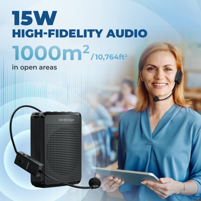WB008U 15W UHF Wireless Voice Amplifier with Bluetooth | WinBridge